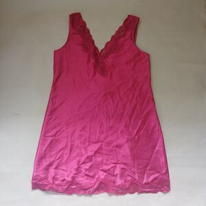 Vintage Thalia Sodi Intimates Satin Lace Red Slip Dress Size XS Sexy Nightie